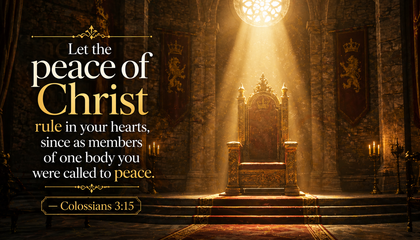 Colossians 3:15 — Let Peace Rule | Throne Room Light Wallpaper